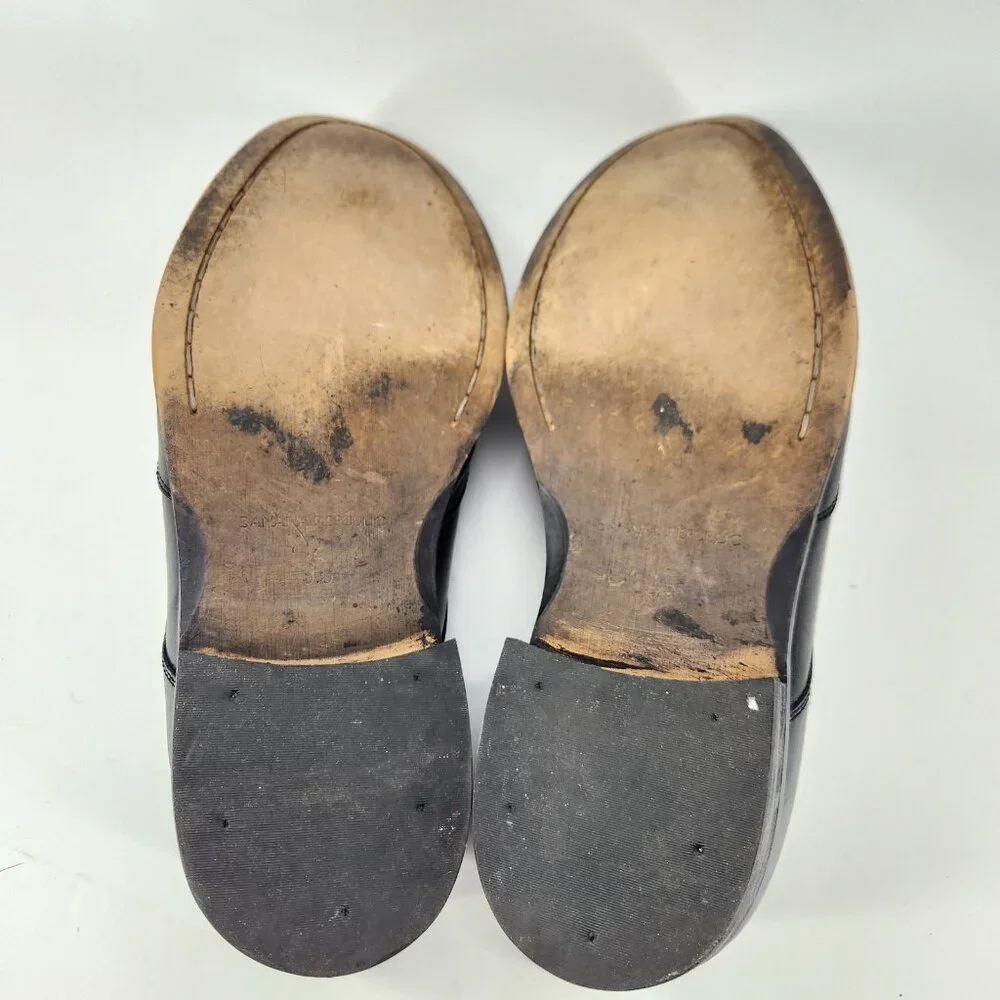 Banana Republic Mens Oxfords Size 9.5 Black Brogue Cap Toe Dress Shoes Italian